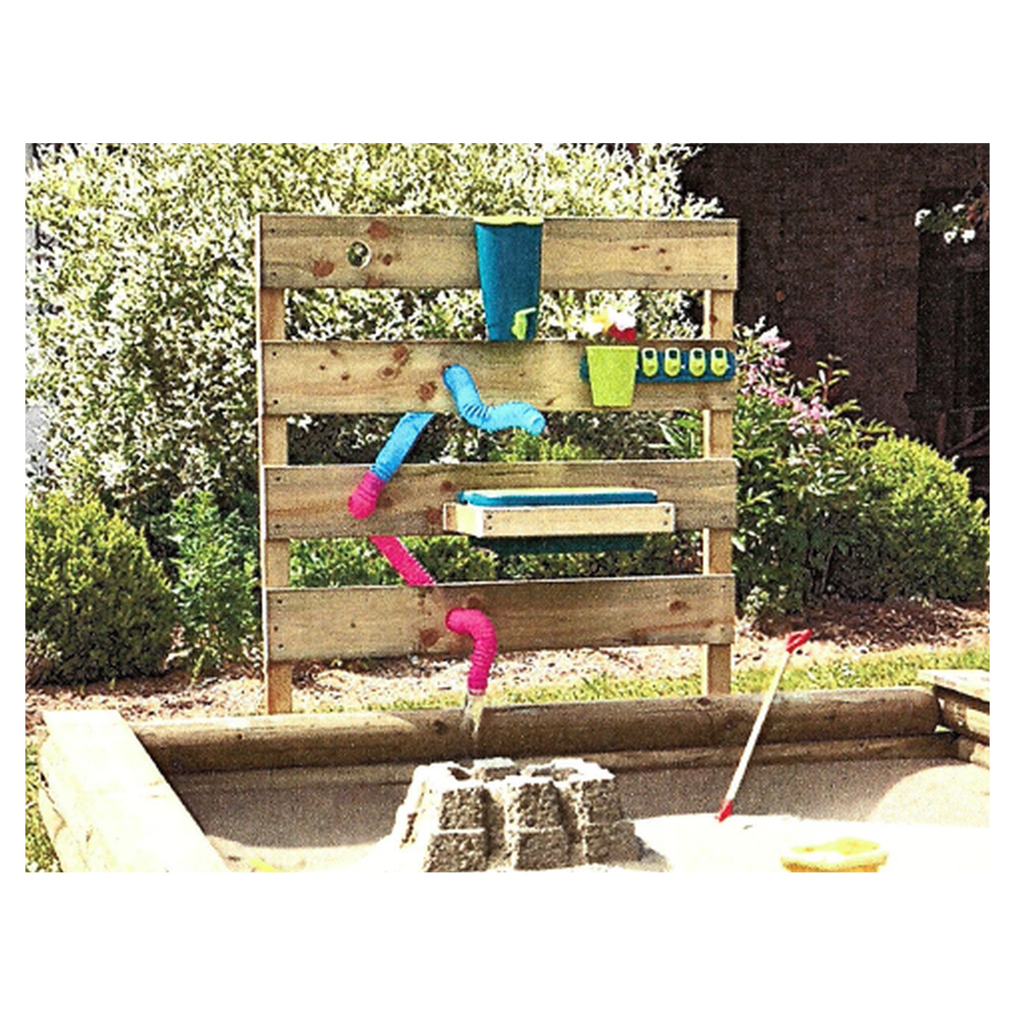 KLAUS Wasserspielwand, ca. B 100 x T 35 x H 120 cm, kdi-grün, Bausatz inkl. Wasserbehälter, Schläuchen und Halterungen