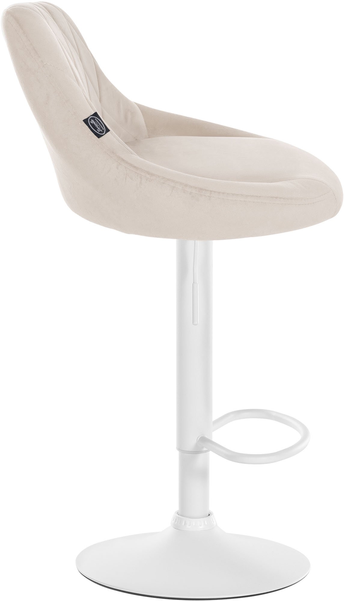 2er Set Barhocker Lazio Samt weiß, creme