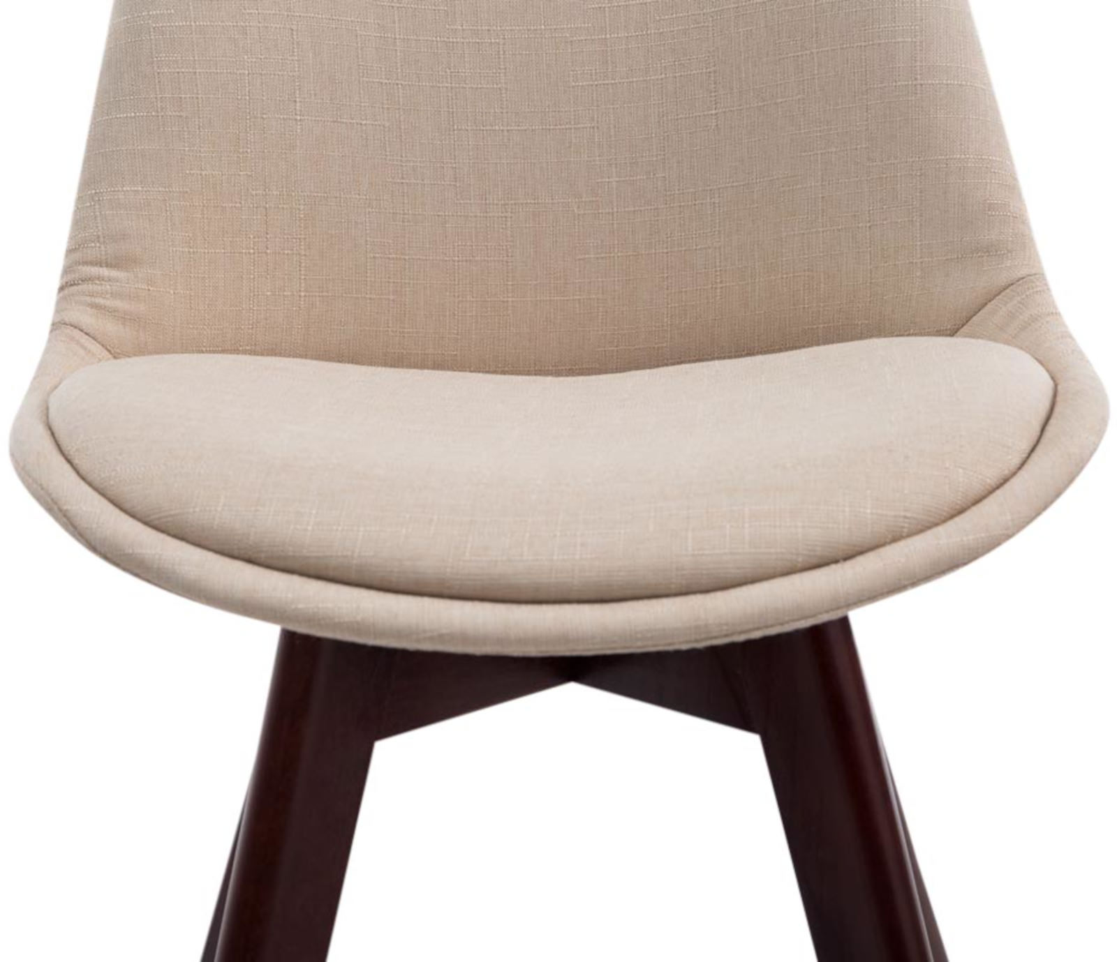 4er Set Besucherstühle Borneo V2 Walnuss Stoff, creme