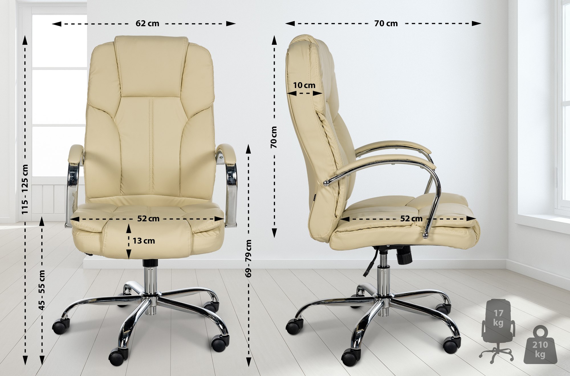 Bürostuhl BIG Xanthos, creme