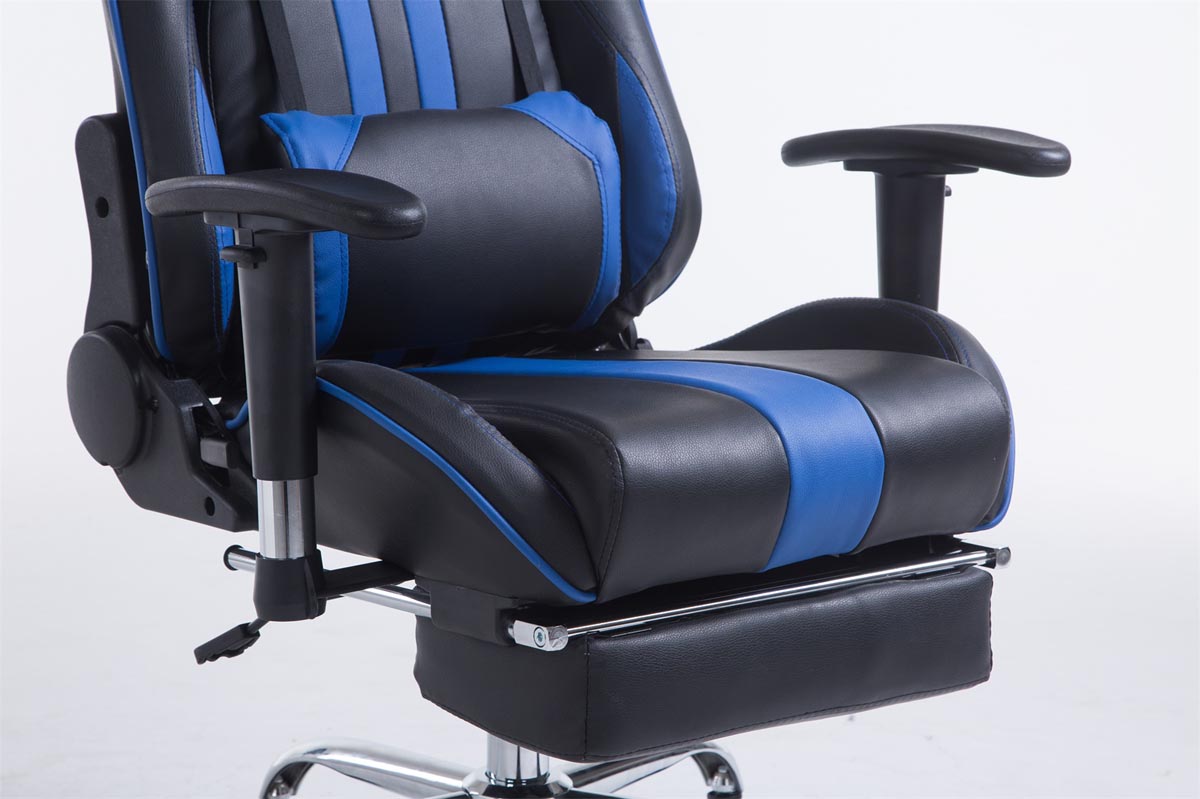 Racing Bürostuhl Limit mit Fußablage, schwarz/blau