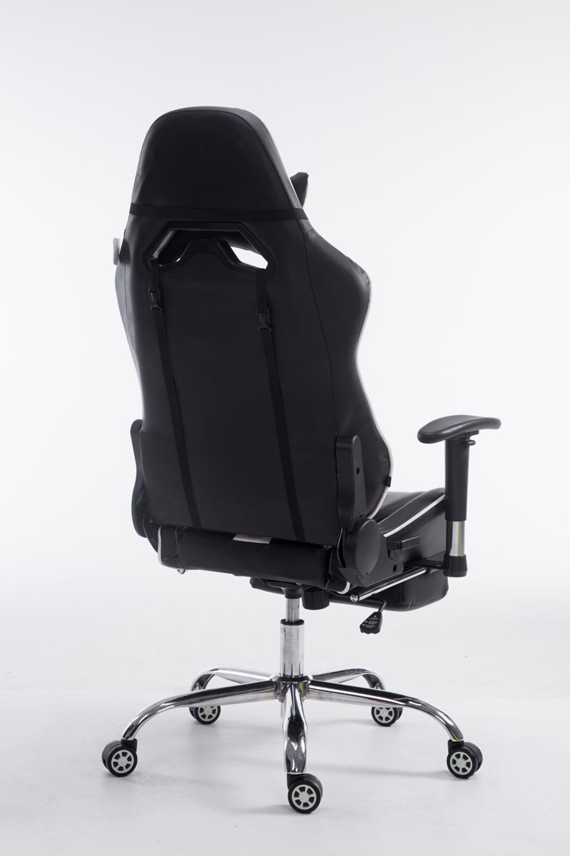 Racing Bürostuhl Limit V2 Kunstleder mit Fußablage, schwarz/weiß