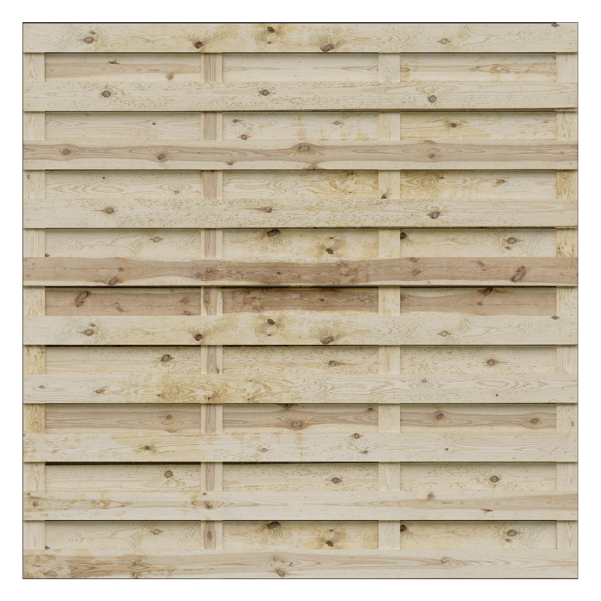 SKALÖ-Serie kdi-grün, 180 x 180 cm, Bretter sägerau, ca. 10 x 100 mm, Riegel 15/70 mm, mit Baumkante
