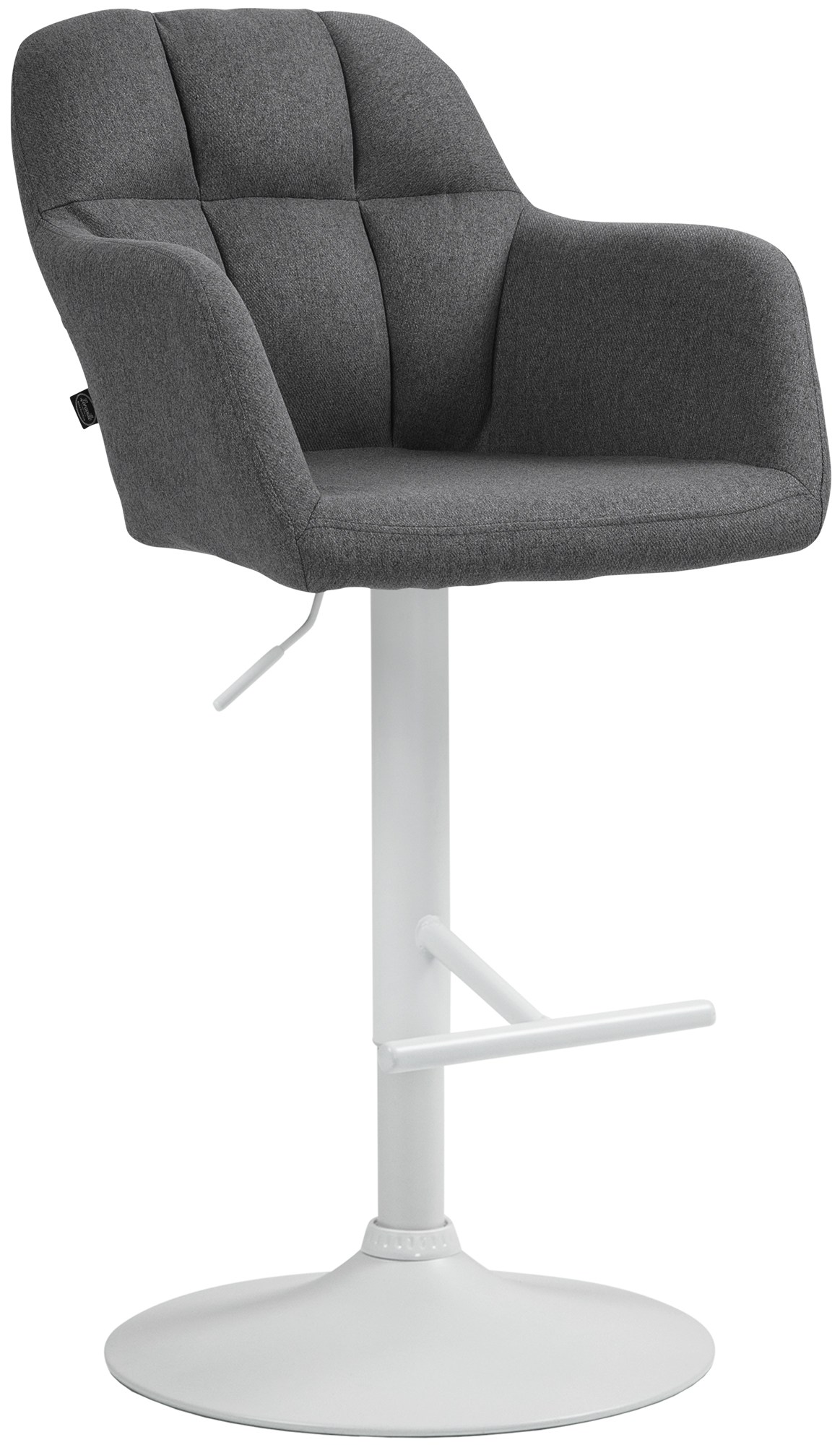 Barhocker Natoma Stoff weiß, dunkelgrau