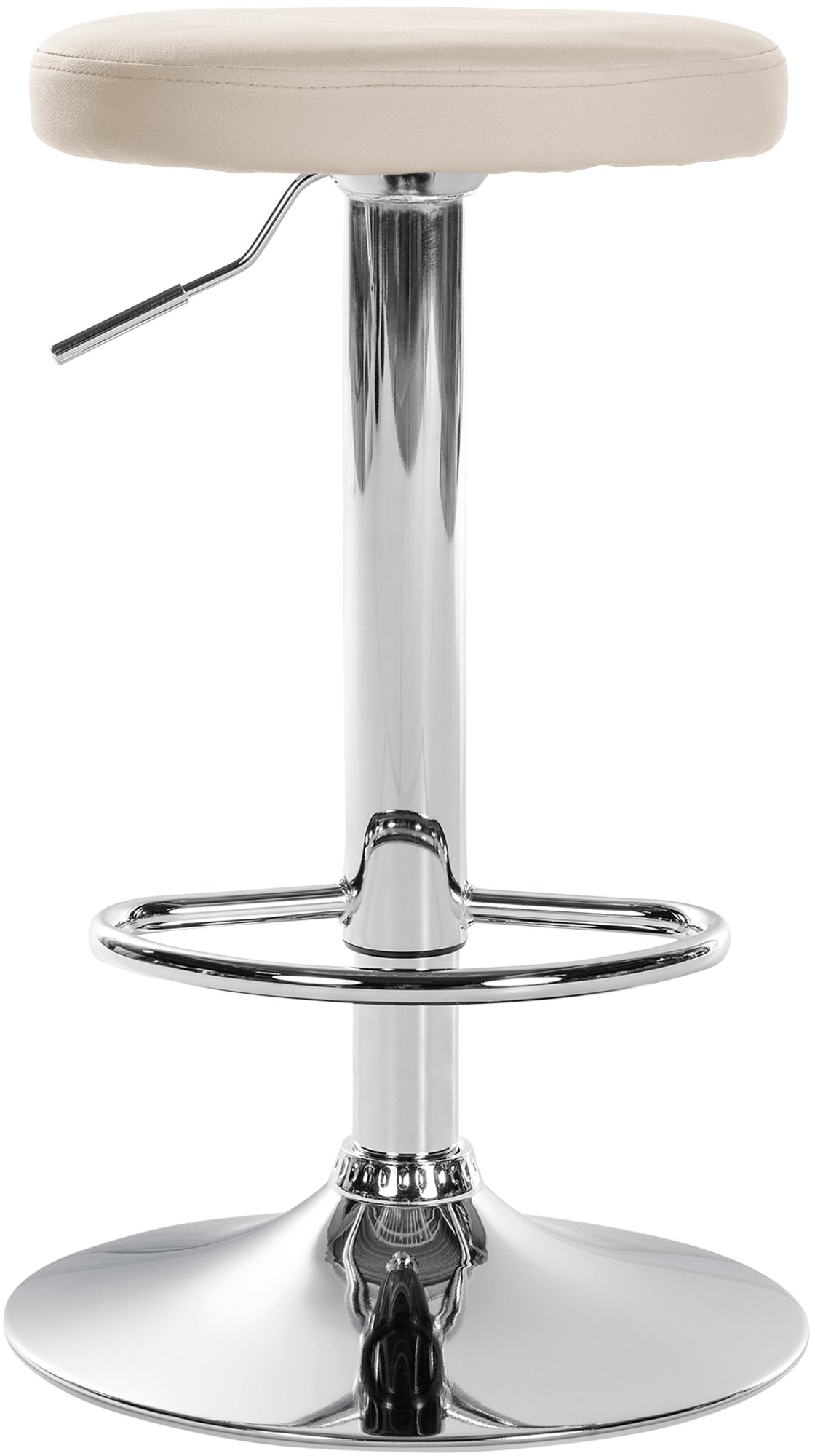 2er Set Barhocker Ponte Kunstleder chrom, creme
