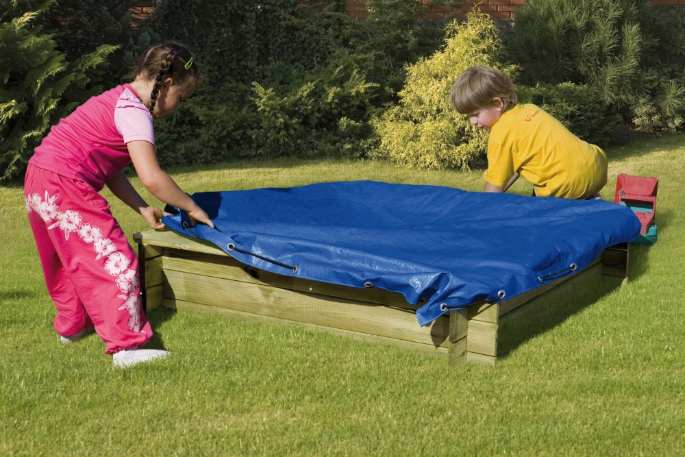 527164 Abdeckplane für Sandkasten DANI, 120 x 120 PE-Gewebe 160 g/m² blau, mit elastischer Kordel