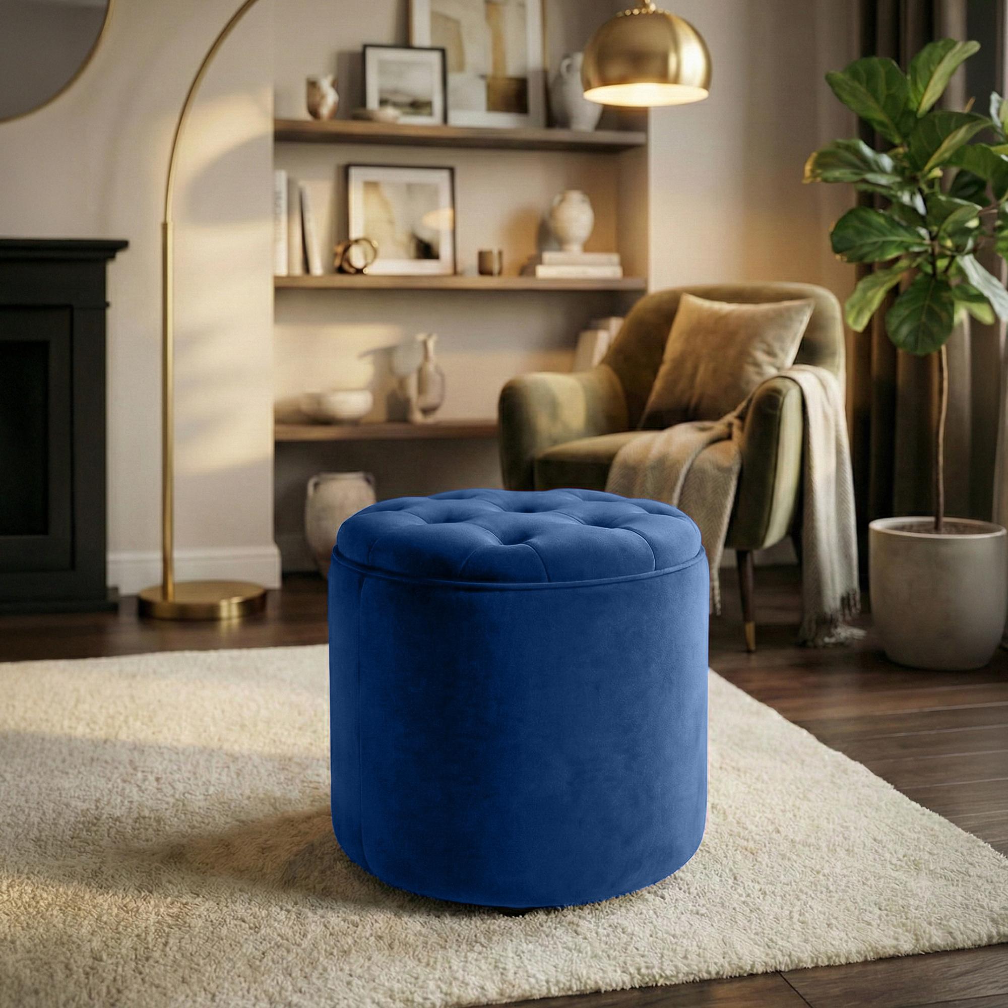 Sitzhocker Pantin Samt, blau