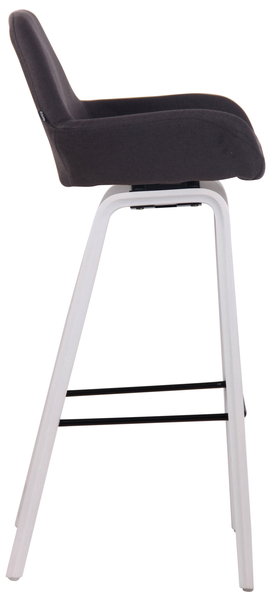 Barhocker Newnan Stoff 4-Fuß Gestell weiß (eiche), schwarz