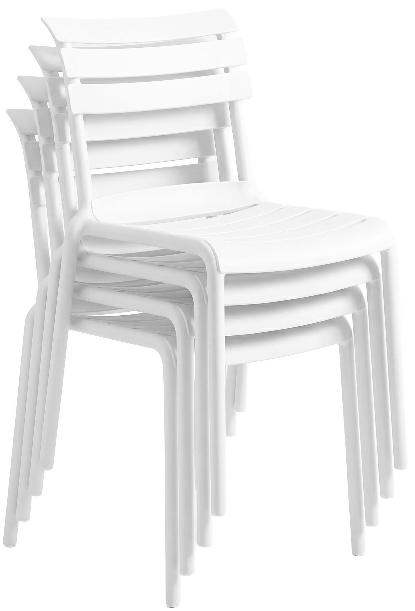 Gartenmöbel-Set Vela mit 4 Stühlen, weiß
