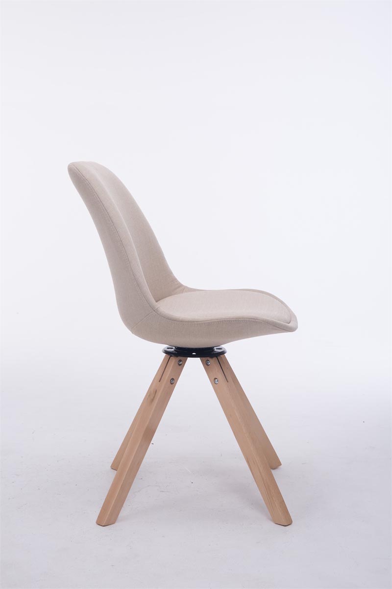 Besucherstuhl Troyes Drehbar Natura Stoff Square, creme