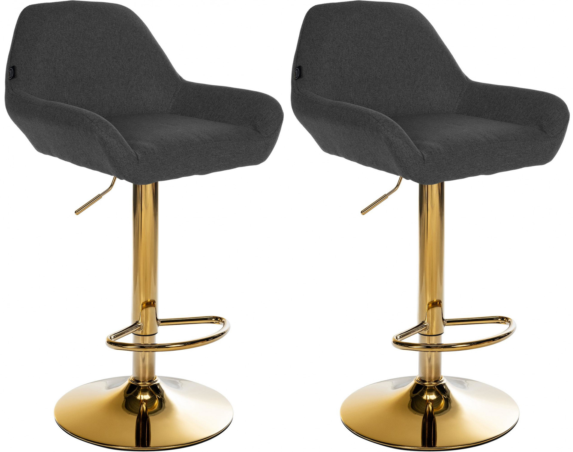 2er Set Barhocker Braga Gold Stoff, schwarz