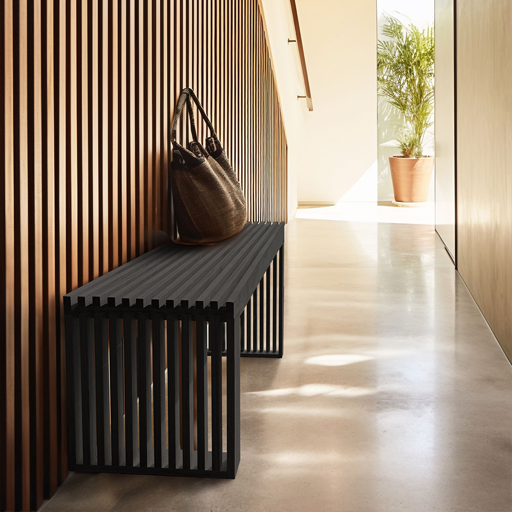 Sitzbank aus Holz LORA Schwarz - 110 cm