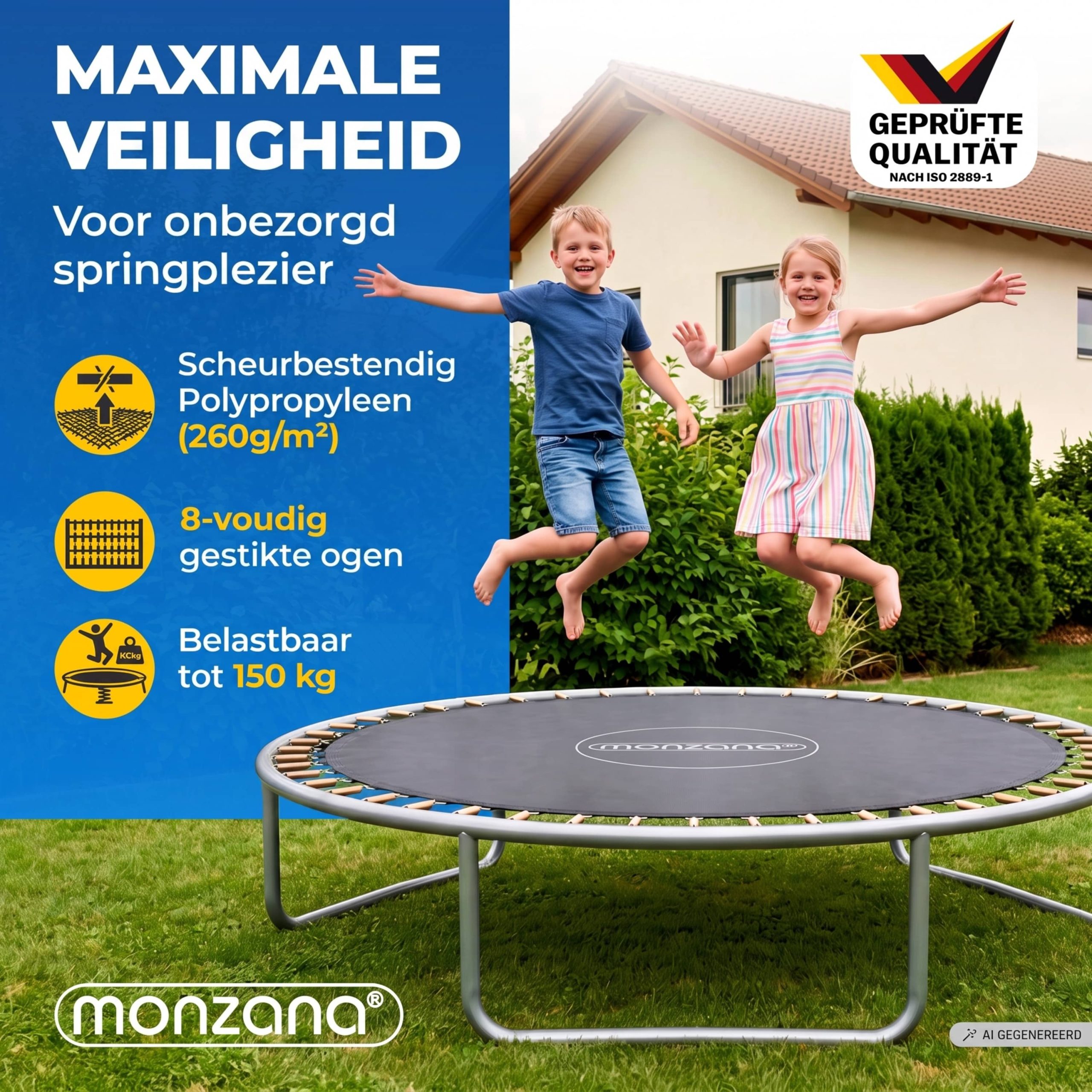 Trampolin Sprungtuch Schwarz Ø183cm