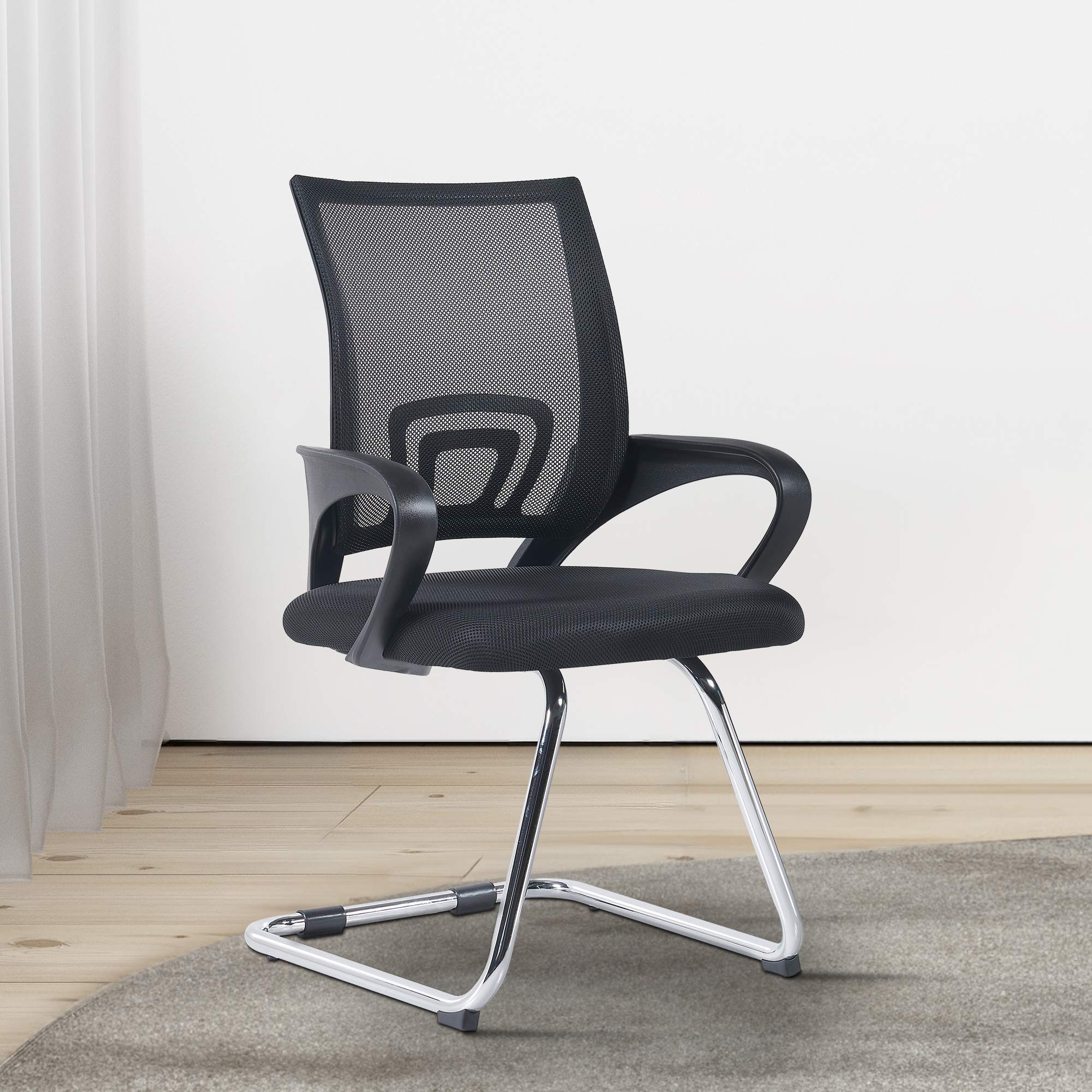 2er Set Besucherstühle Eureka, schwarz