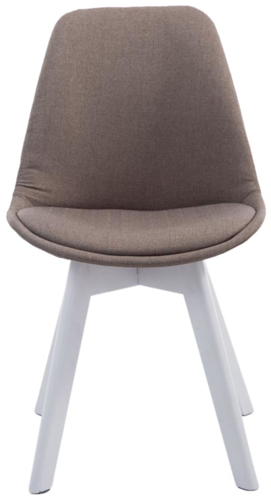 4er Set Besucherstühle Borneo V2 Weiß Stoff, taupe