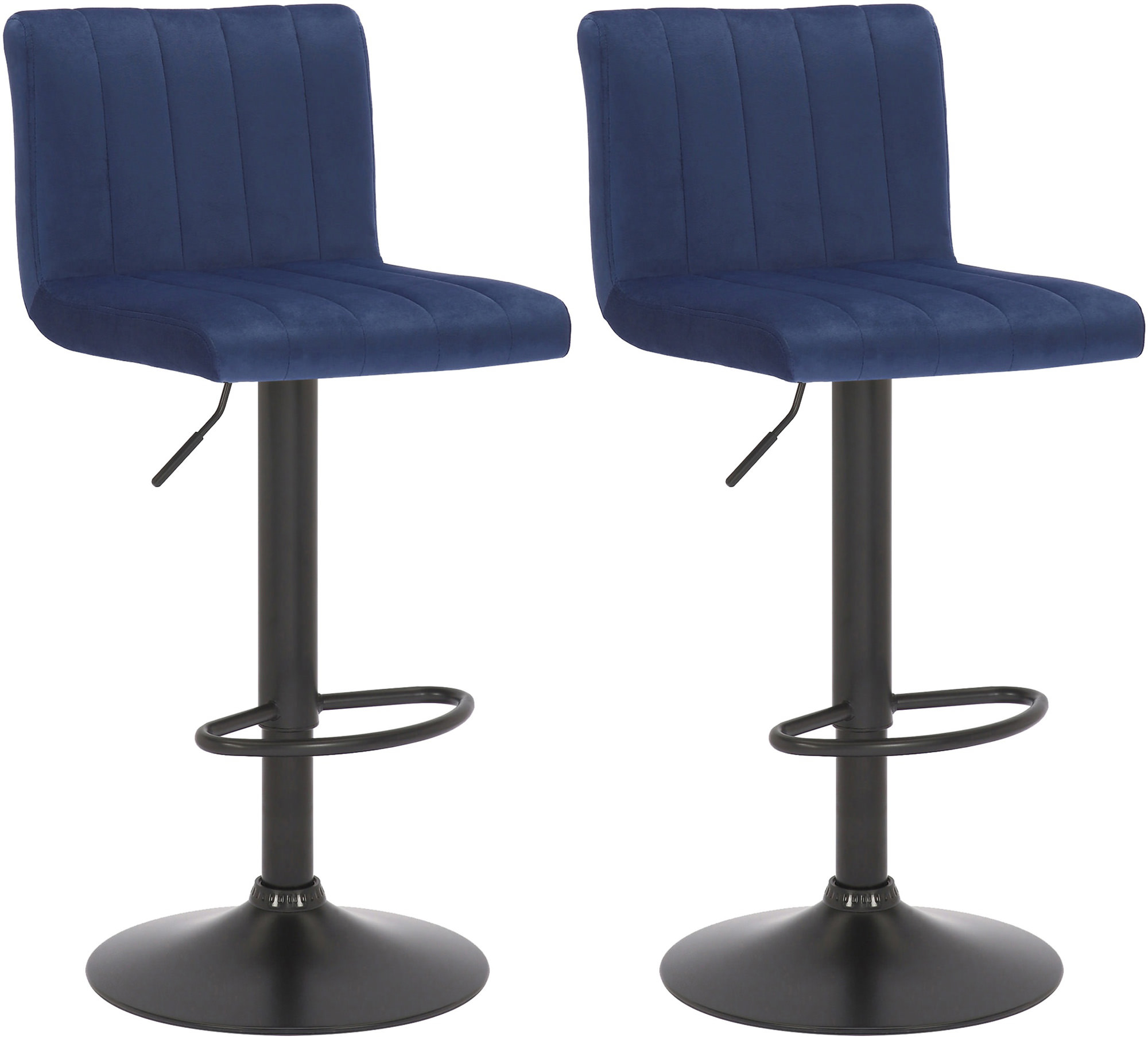 2er Set Barhocker Jamie Samt, blau