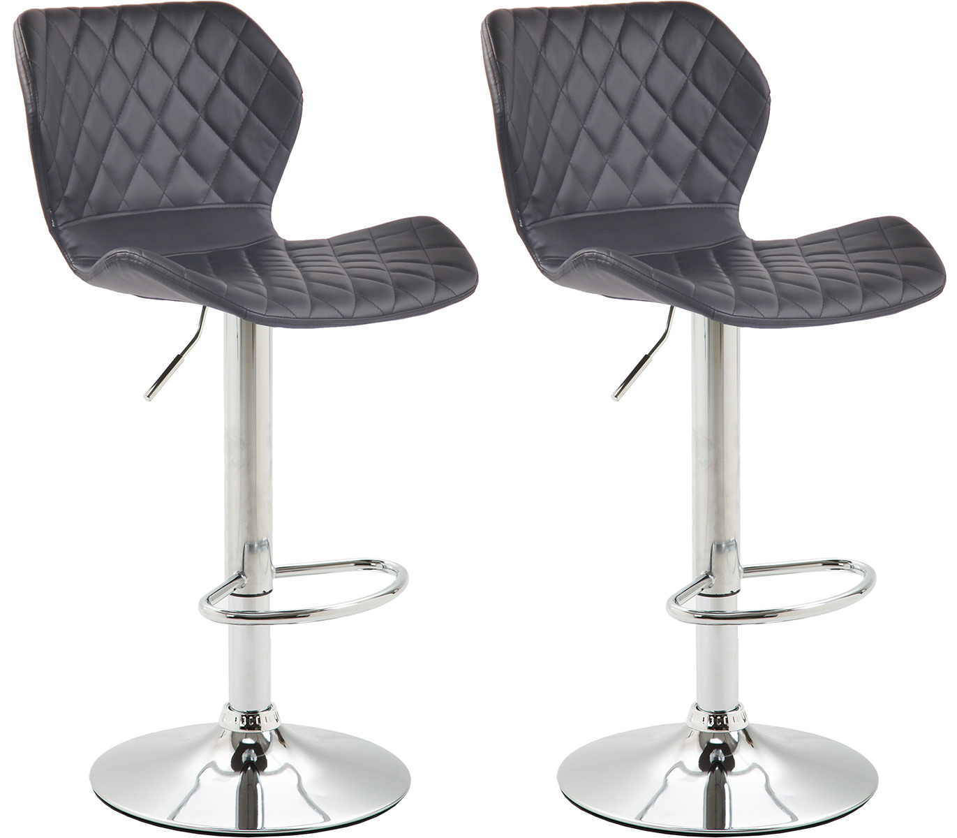 2er Set Barhocker Cork Kunstleder chrom, schwarz