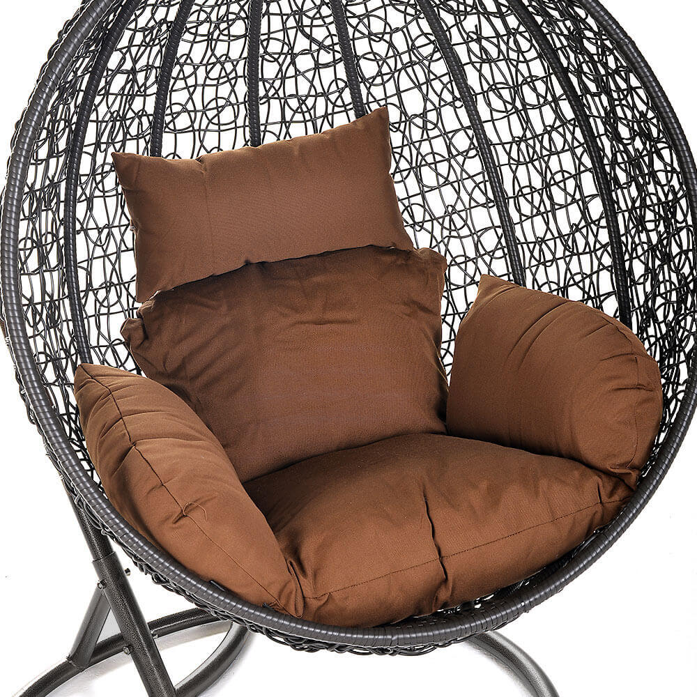 Polyrattan Hängesessel CIELO - Grau/Braun nur Kissen