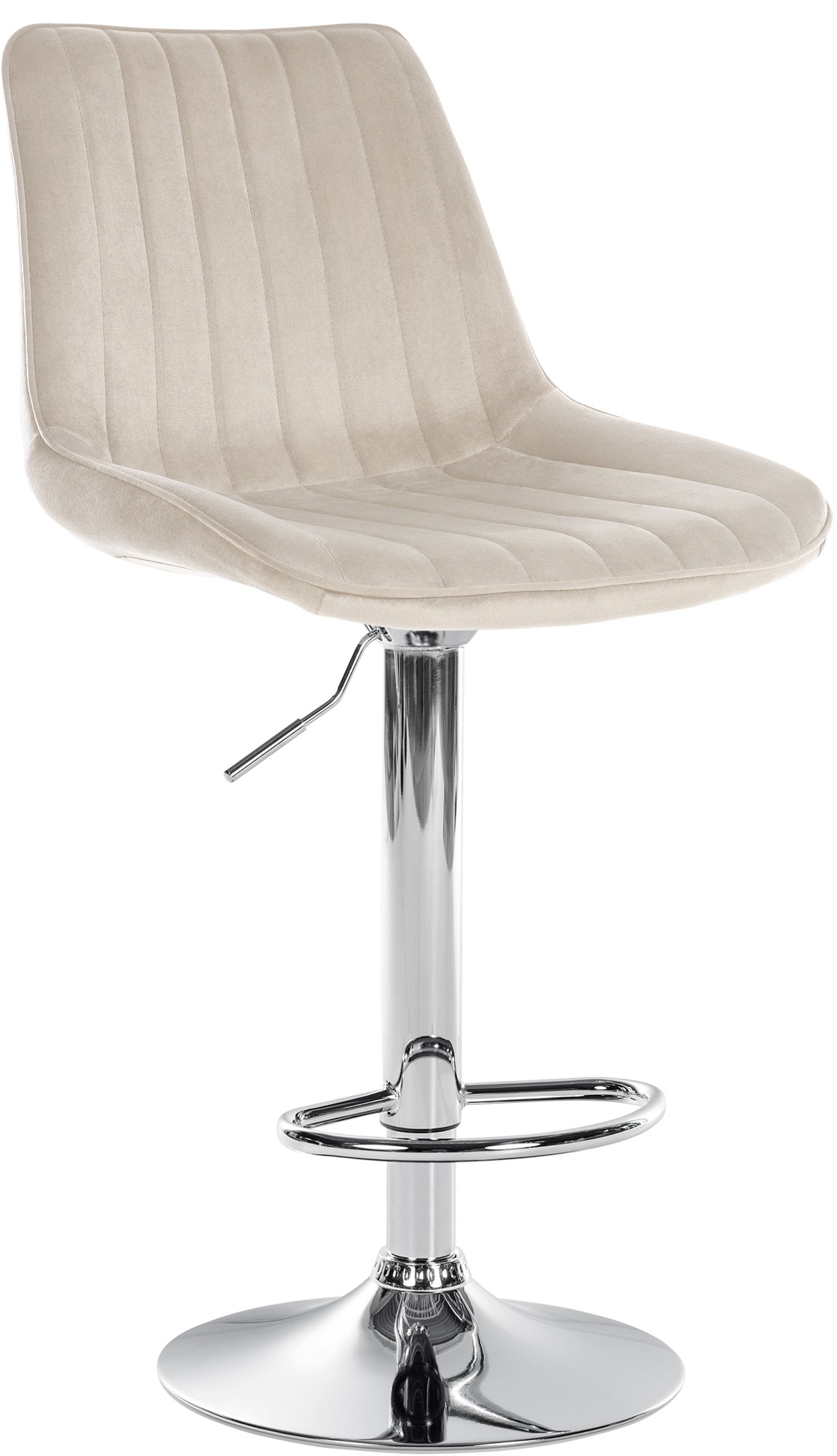 Barhocker Toni Samt chrom, creme