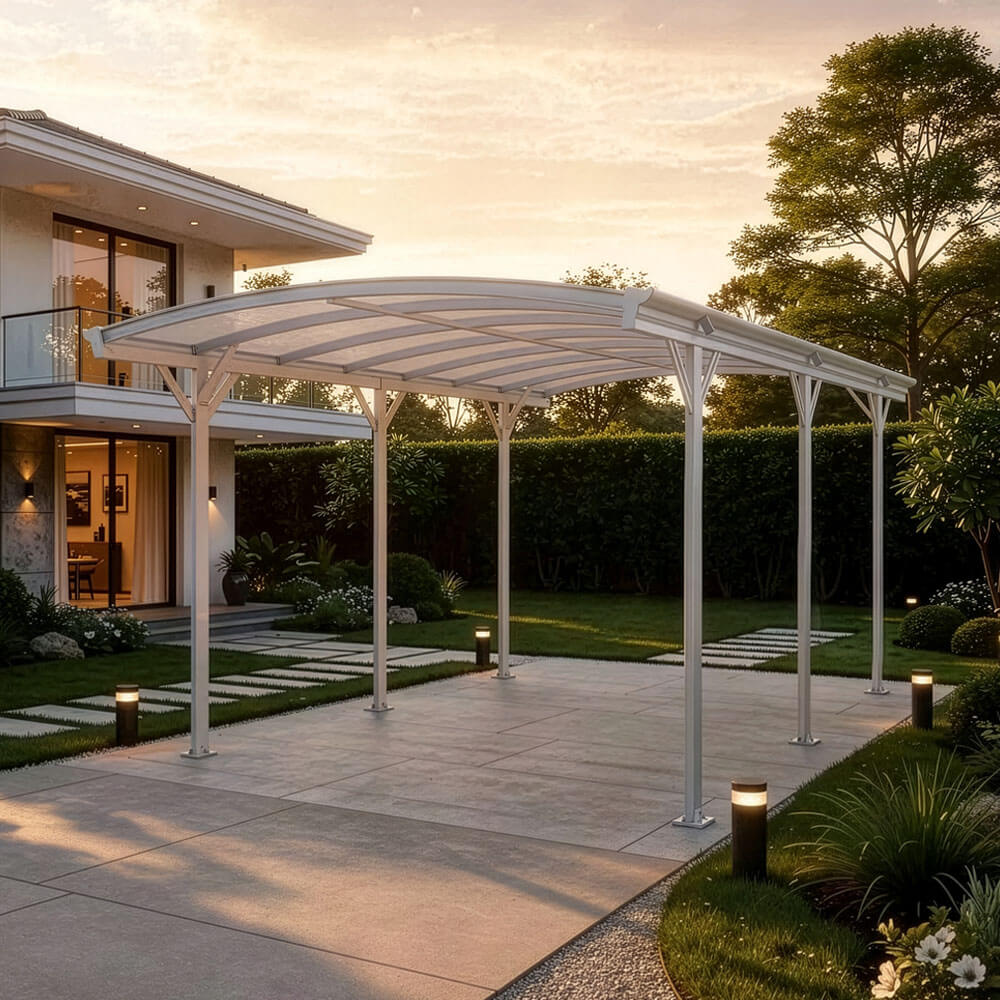 Design Carport FALO - 505 x 300 cm Weiß
