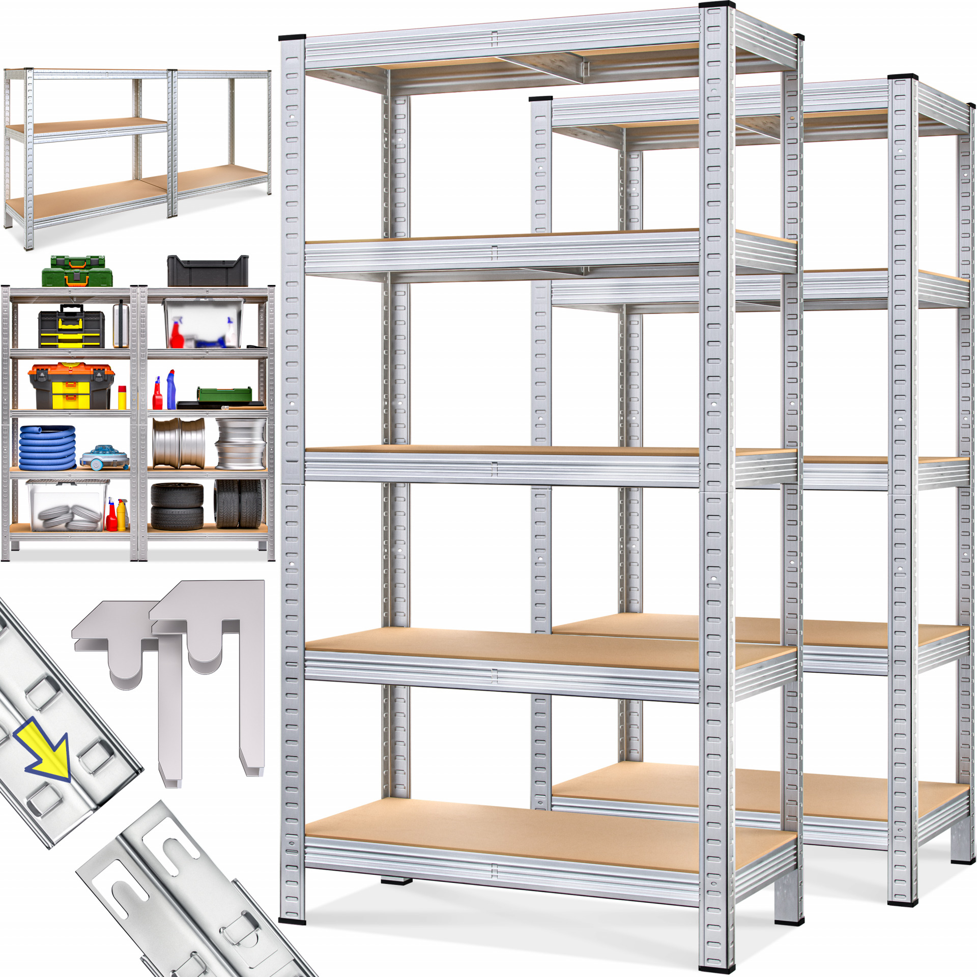 Schwerlastregal 2er-Set 180x90x40cm verzinkt je 875kg