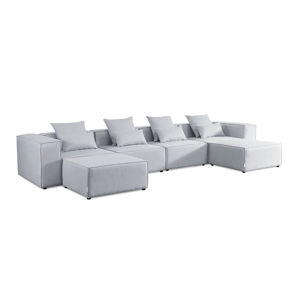 Modulares Sofa VERONA XL - 414 x 207 cm Hellgrau