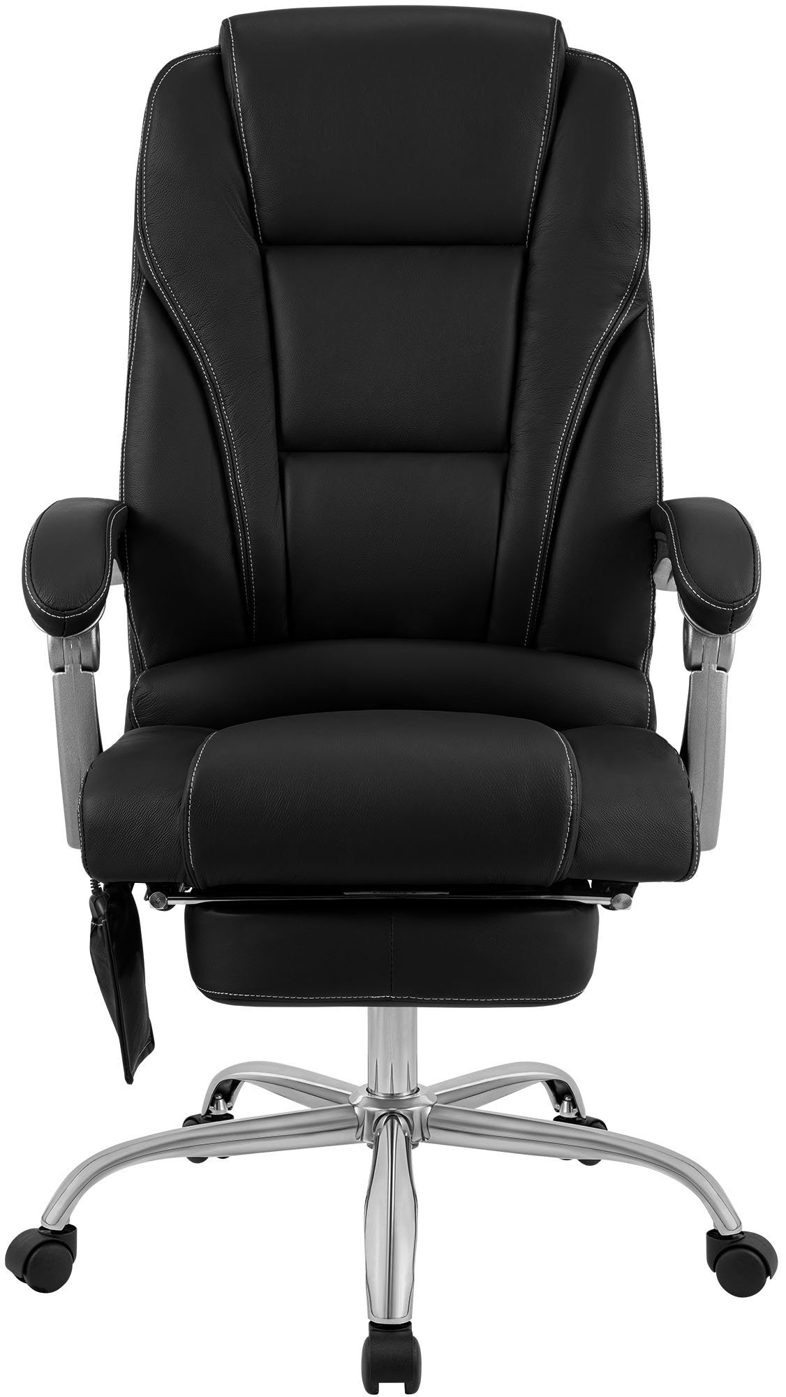 Bürostuhl Pacific Echtleder mit Massagefunktion, schwarz