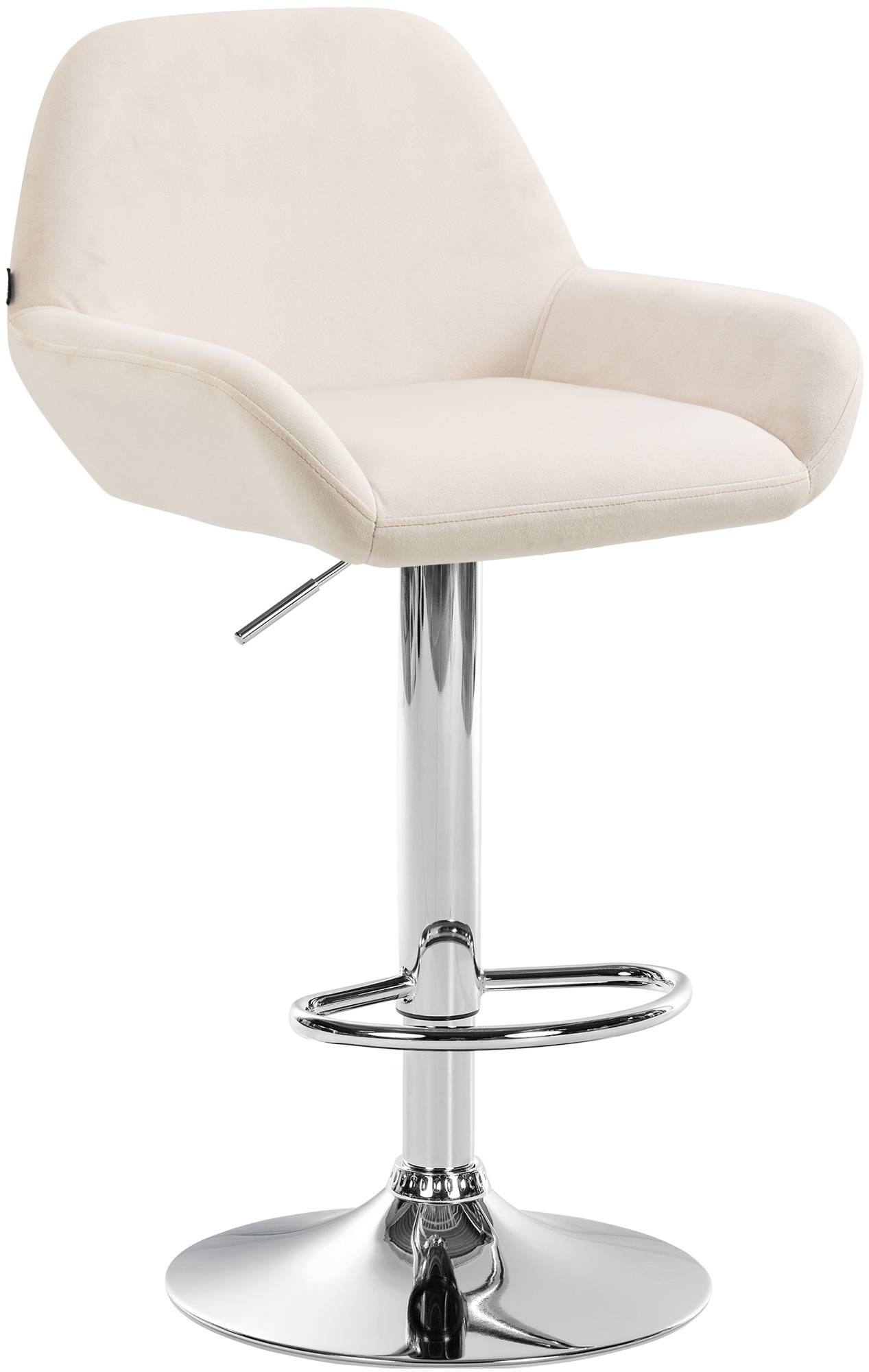 Barhocker Braga Samt chrom, creme