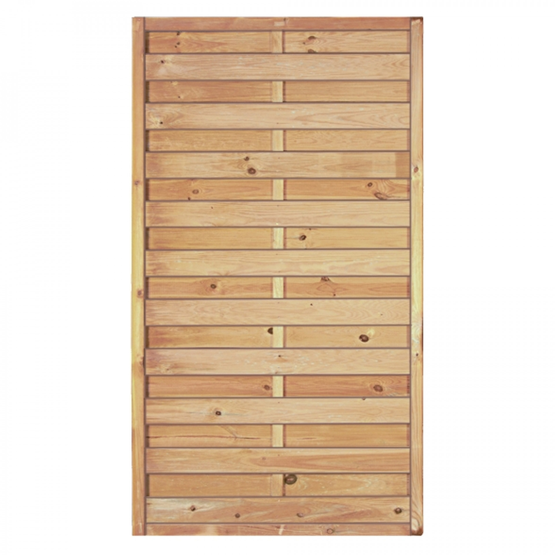 Maxi-Massiv-Zaun 100 x 180 cm, Rahmen 45/45 mm, kdi grün, Lamellen geriffelt & geschraubt