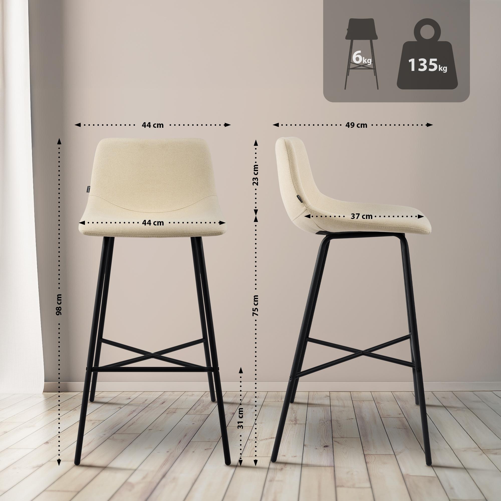 Barhocker Altona Stoff, creme