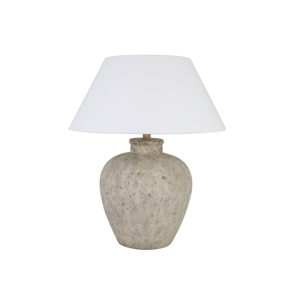 Große Tischlampe in Steinoptik LENE - Weiß