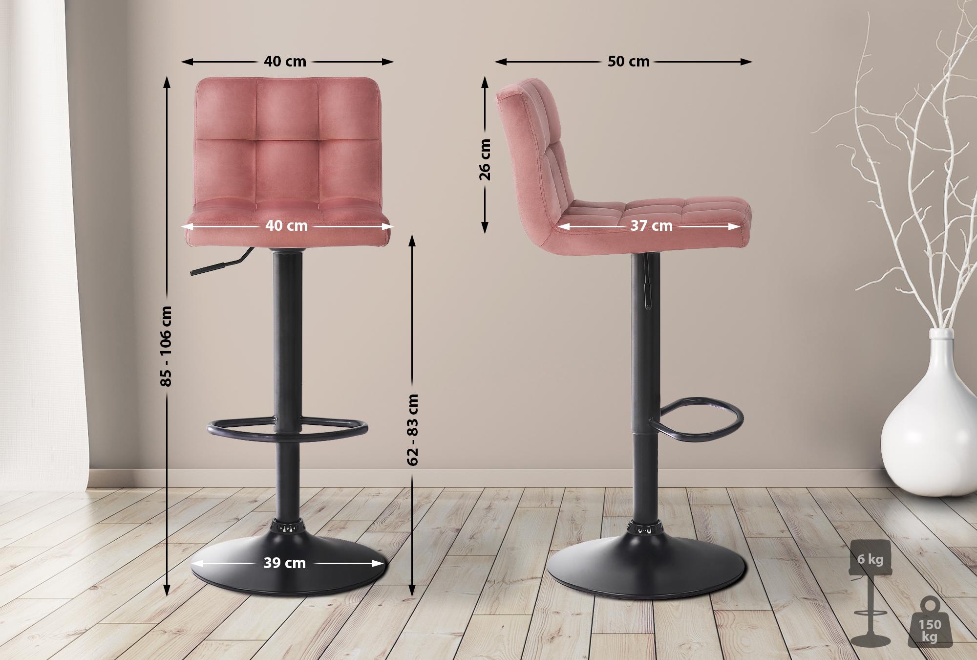 Barhocker Feni Samt, pink