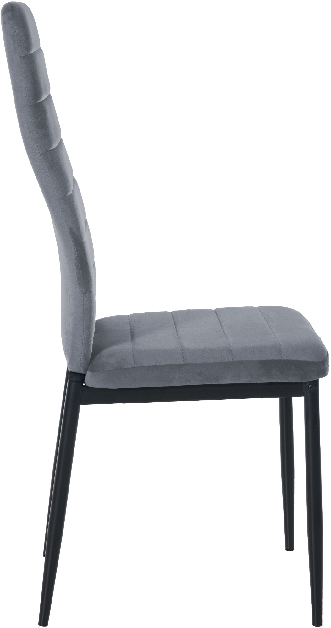 4er Set Esszimmerstühle Mayfair Samt, hellgrau