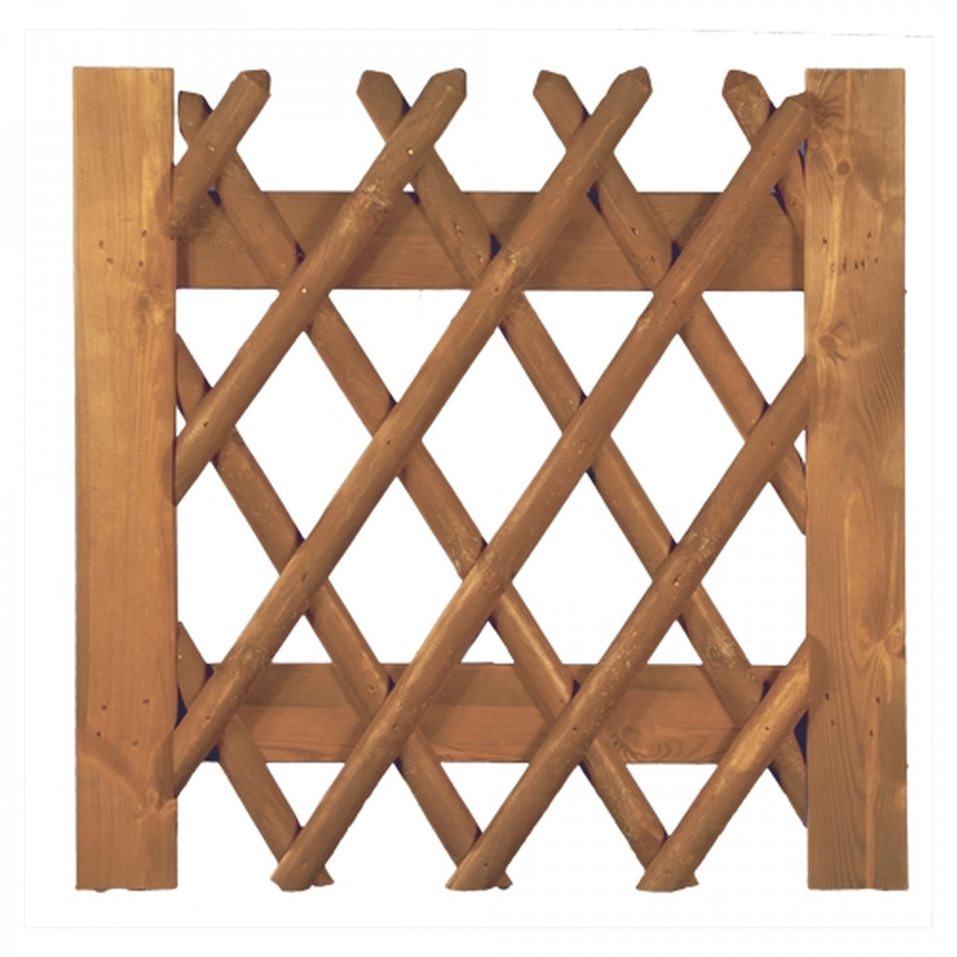 Jägerzaun Tor 100 x 100 cm, Latten 55 mm, kdi braun, ohne Beschlag, ohne Pfosten