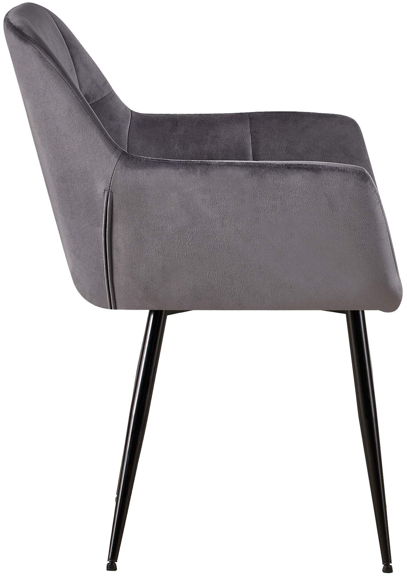 2er Set Esszimmerstuhl Emia Samt, grau