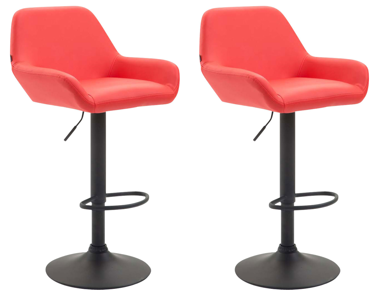 2er Set Barhocker Braga Kunstleder schwarz, rot