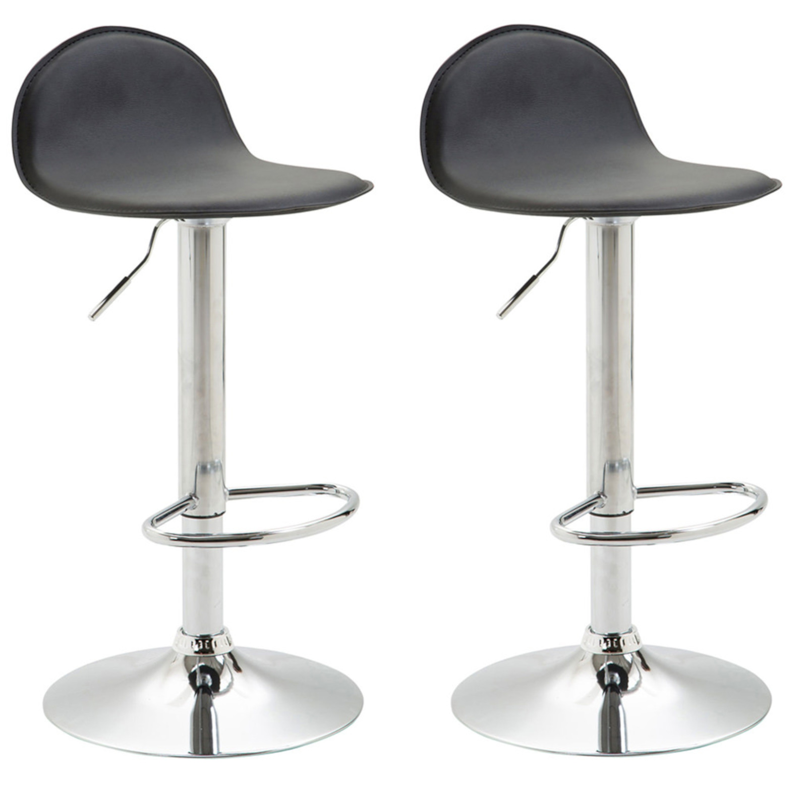 2er Set Barhocker Lana V2 Chrom, schwarz