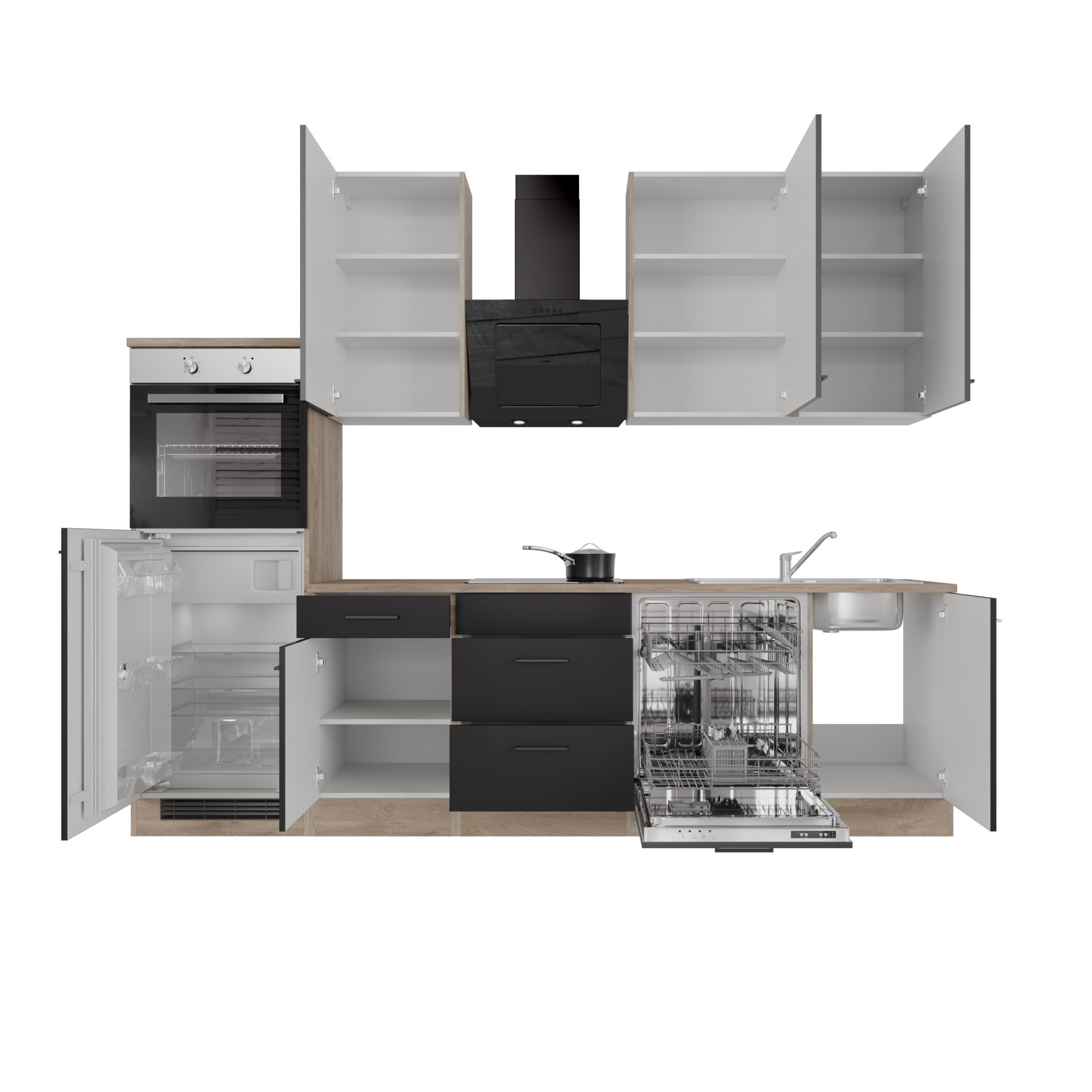 Küchenzeile Capri 280 cm mit E-Geräten