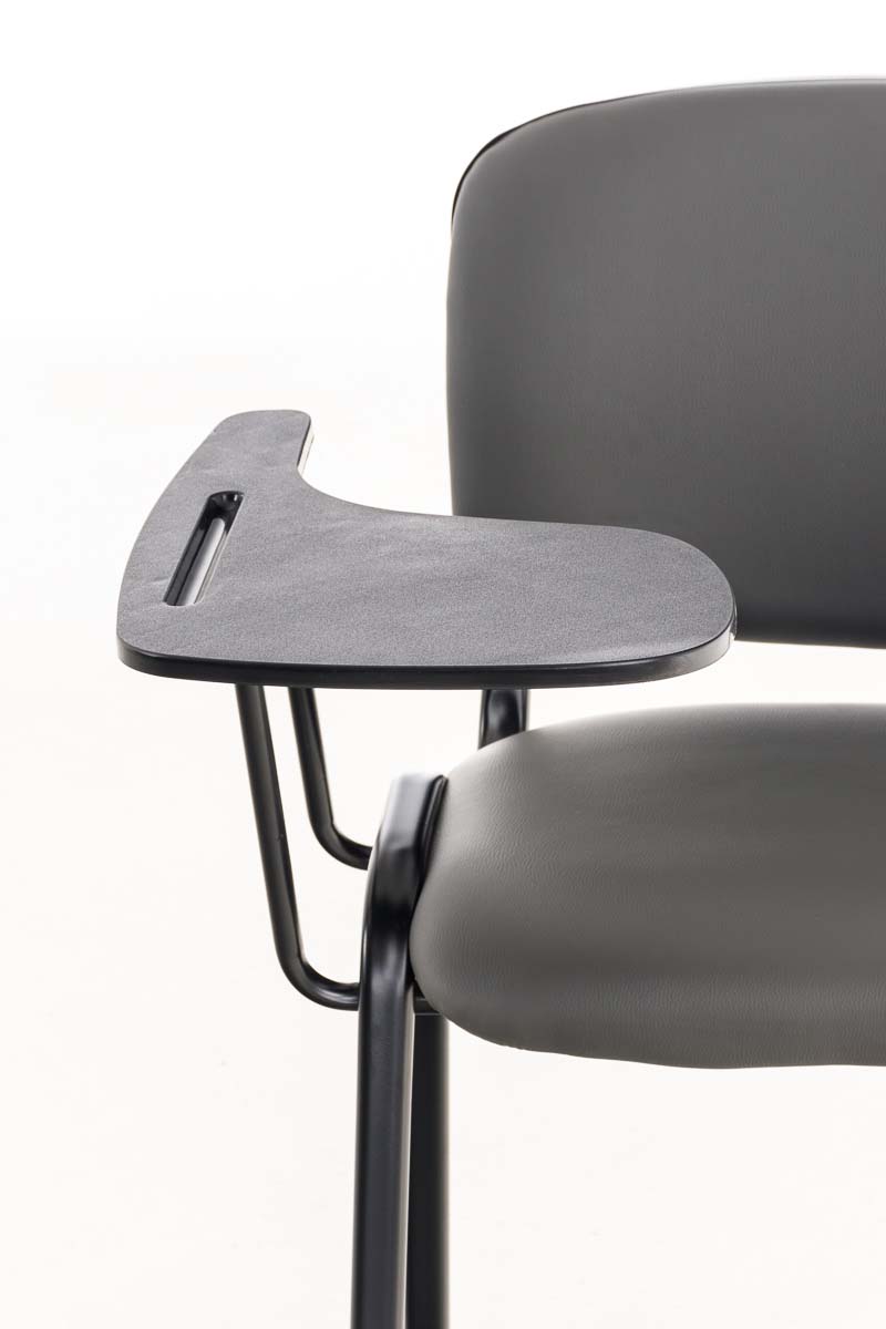 Stuhl Ken mit Klapptisch Kunstleder, grau