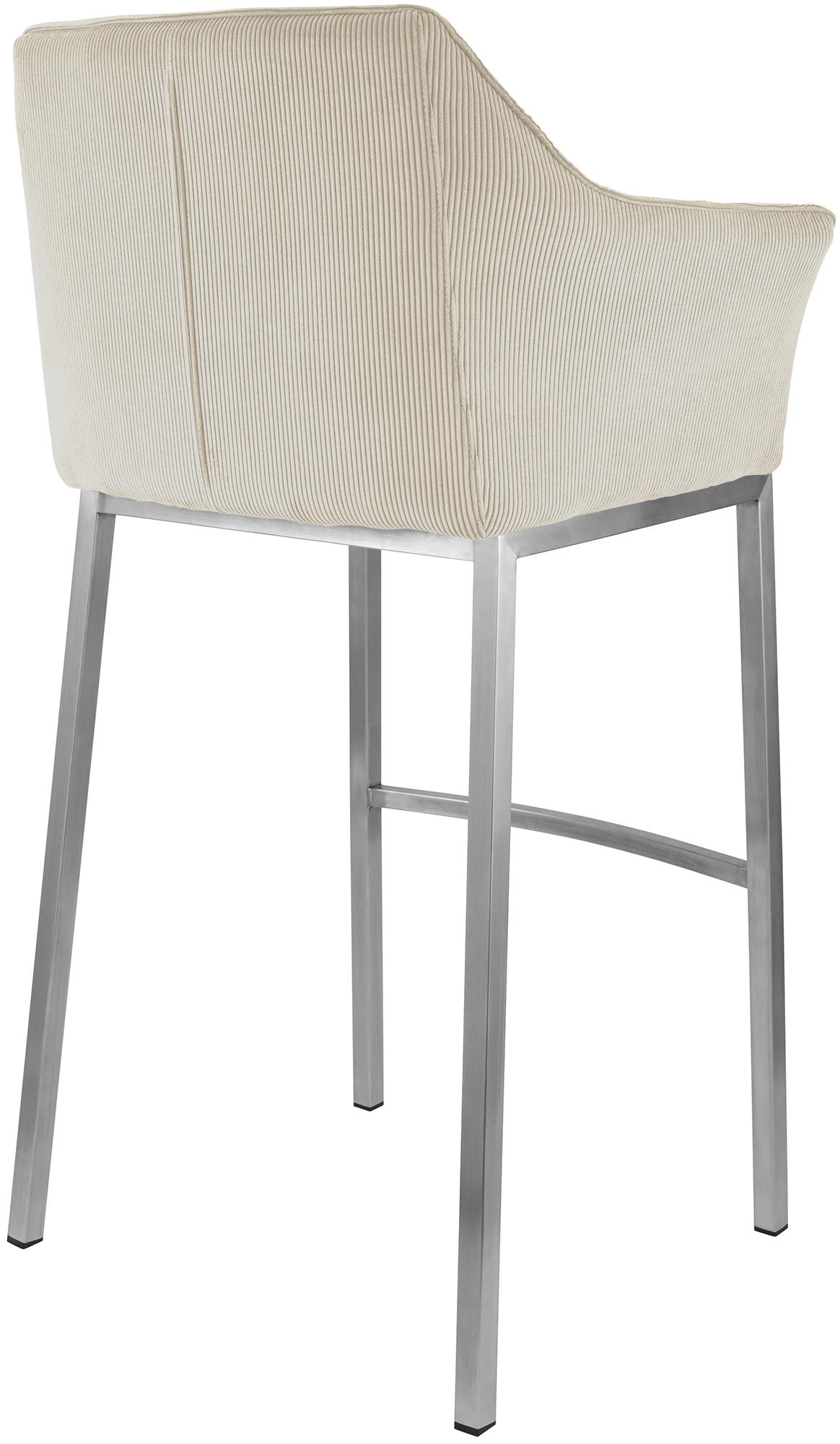 Barhocker Damaso E Cord mit 4-Fuß Gestell, creme