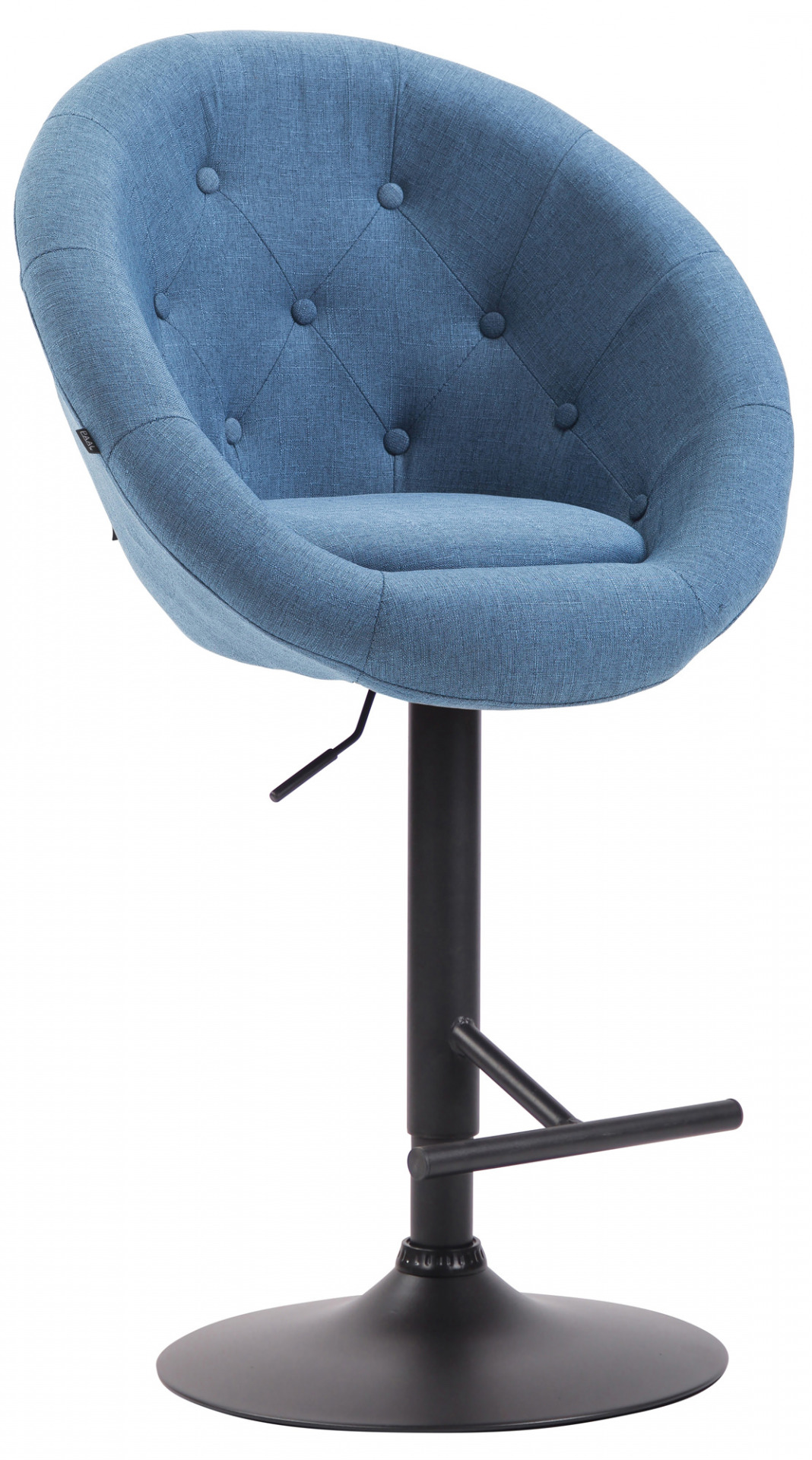 Barhocker London V2 Stoff schwarz, blau