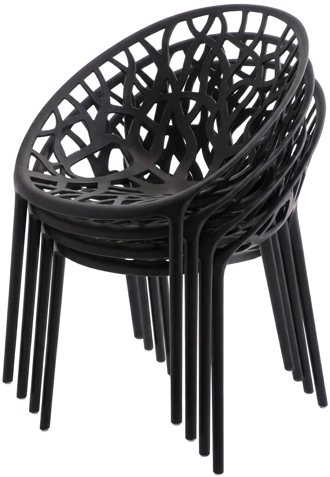 Gartenmöbel-Set Avara mit 4 Stühlen, schwarz