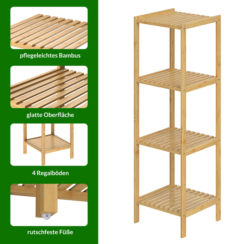 Standregal Bambus 110x33x33cm
