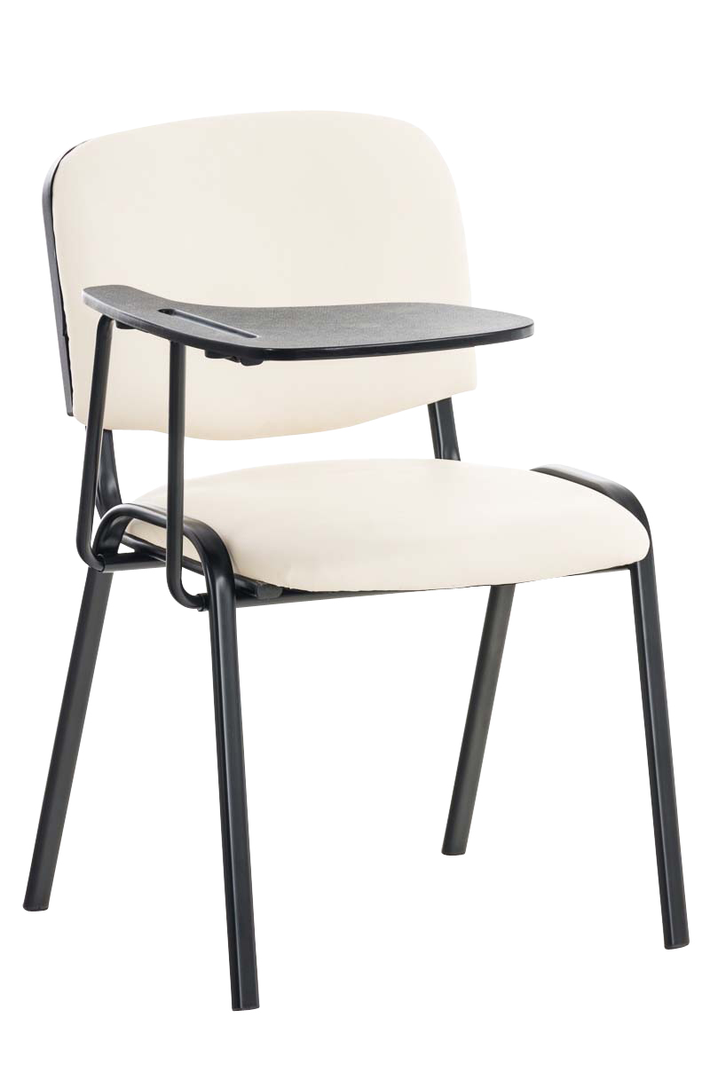 Stuhl Ken mit Klapptisch Kunstleder, creme