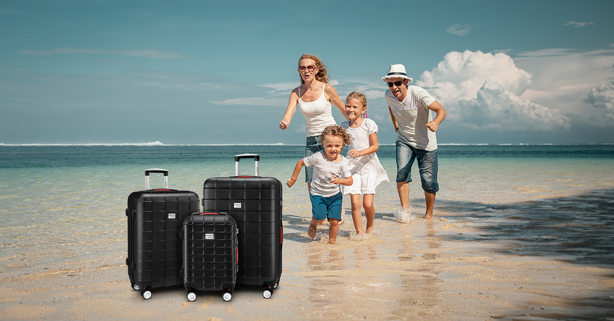 Hartschalenkoffer-Set Exopack 3-tlg Schwarz ABS Zubehör