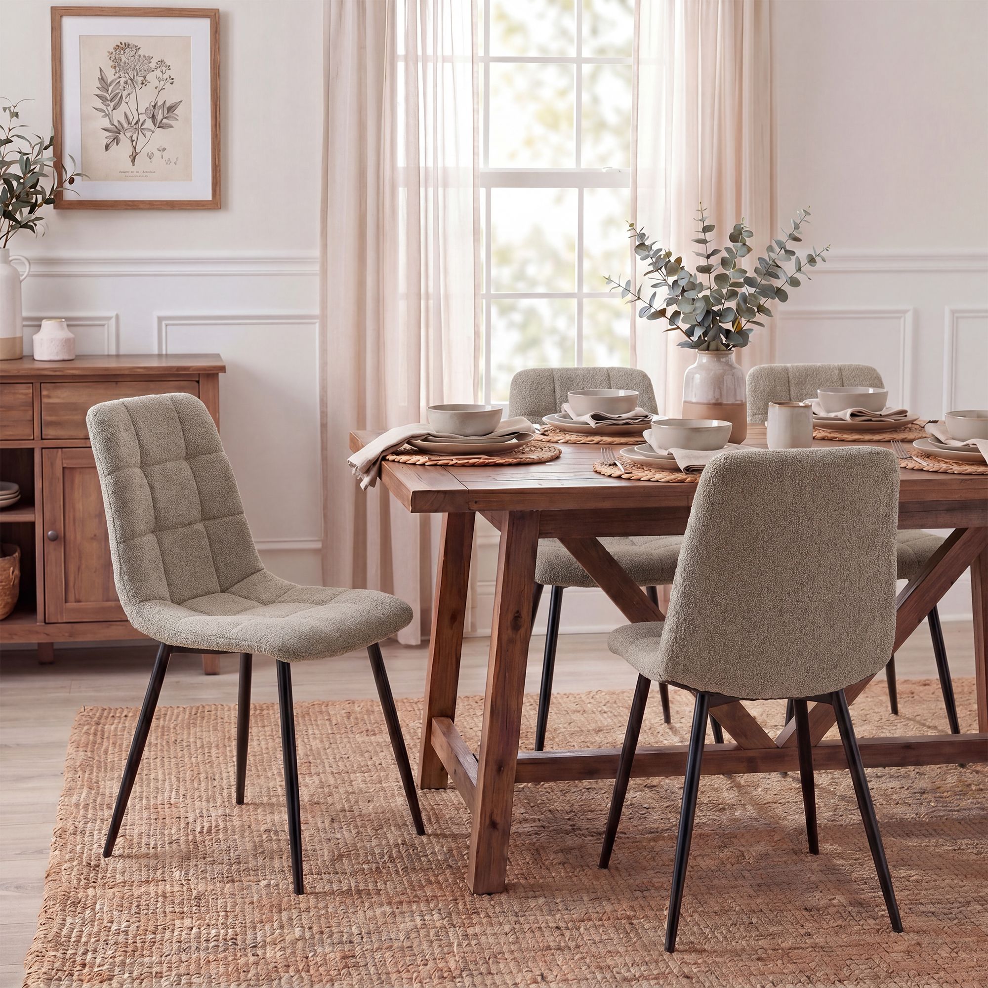 Esszimmerstuhl Antibes Stoff Teddy, taupe