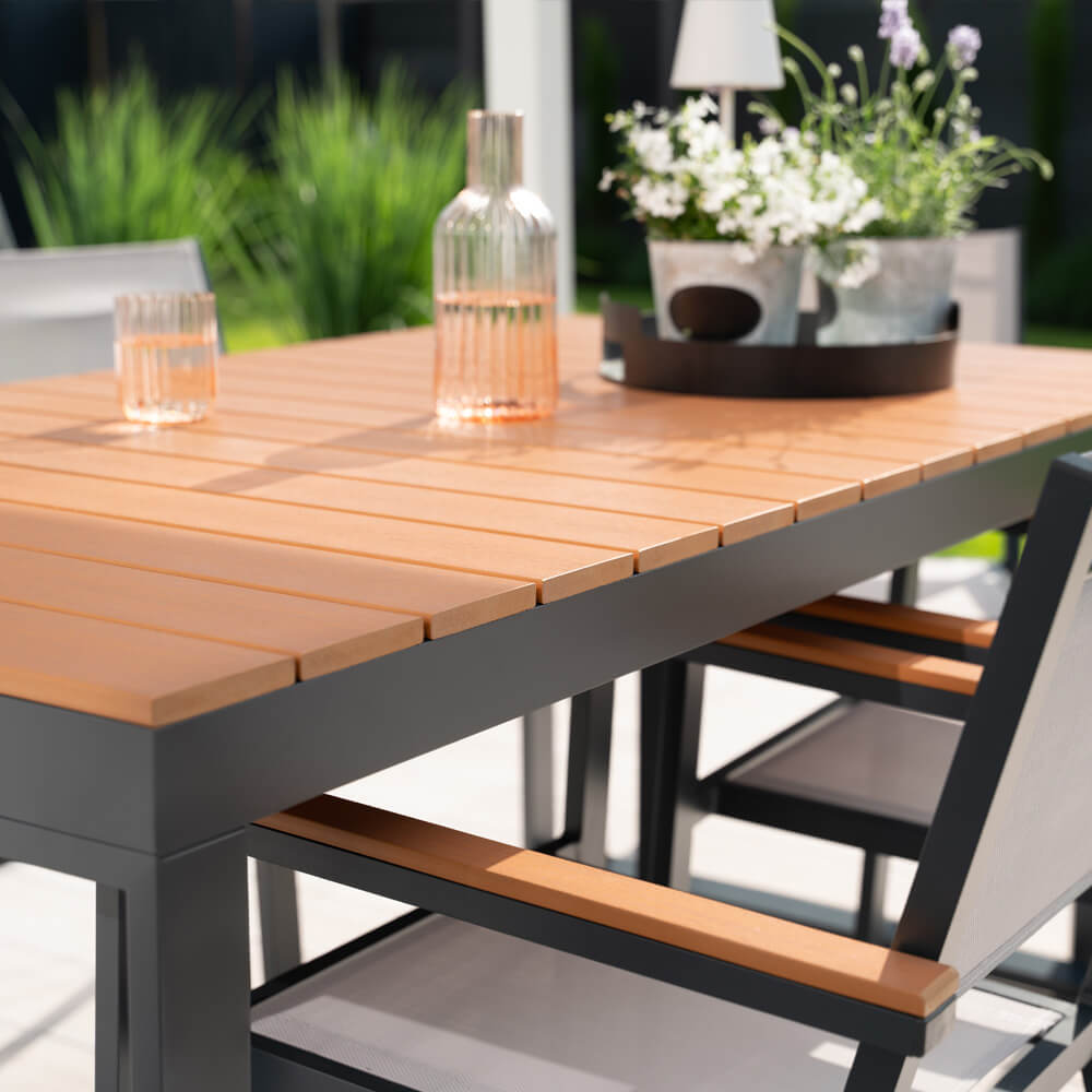 Garten-Sitzgruppe in Holzoptik SIERA SEDIA - 6 Stühle