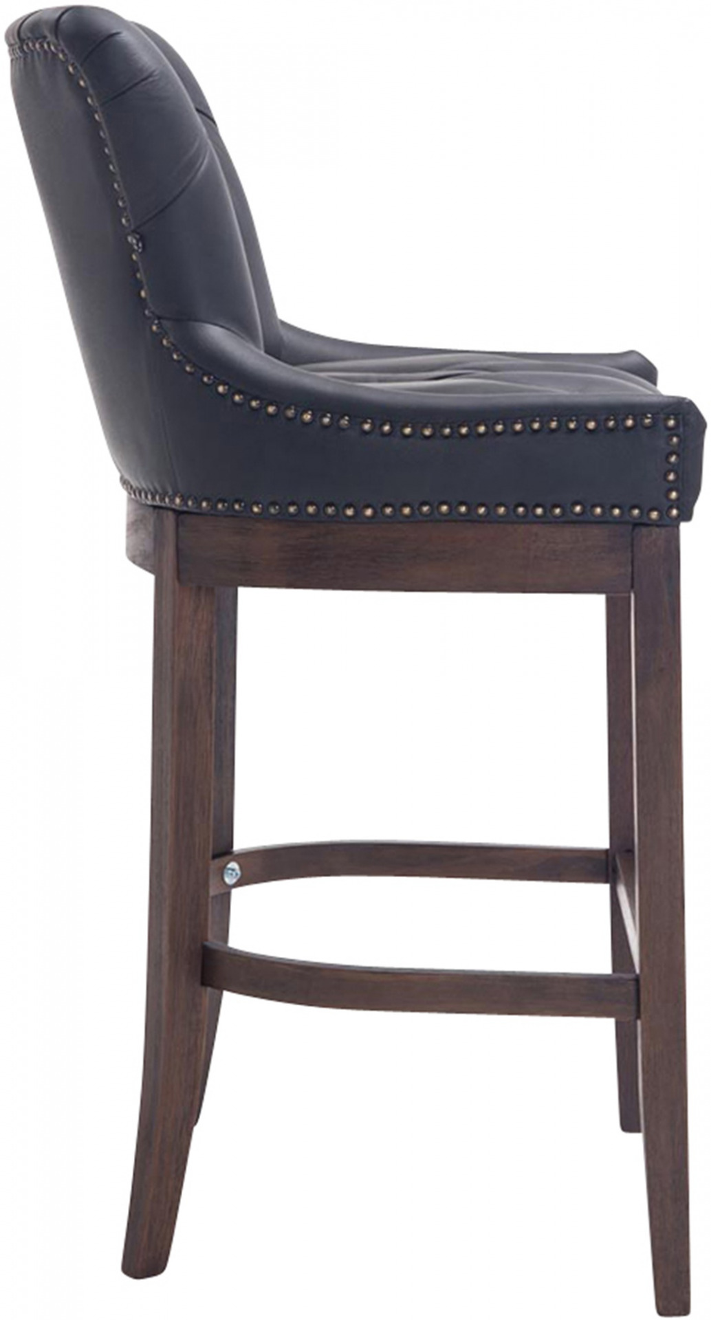 Barhocker Lakewood Echtleder, Antik, schwarz