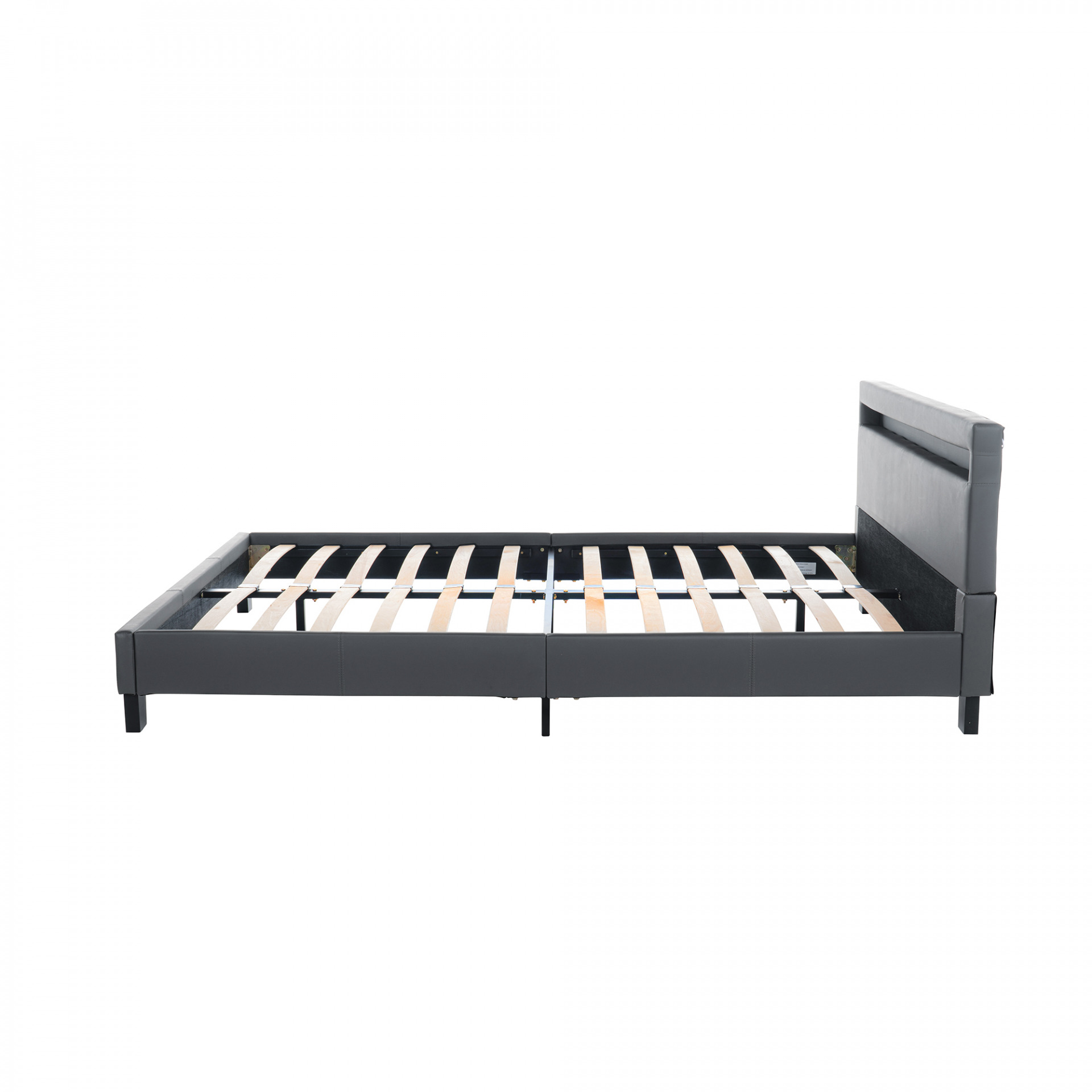 LED Bett ASTRO - 140 x 200 cm Dunkelgrau