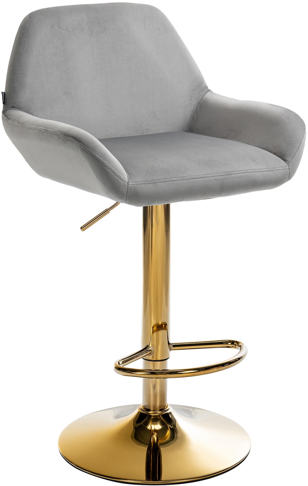 Barhocker Braga Gold Samt, grau